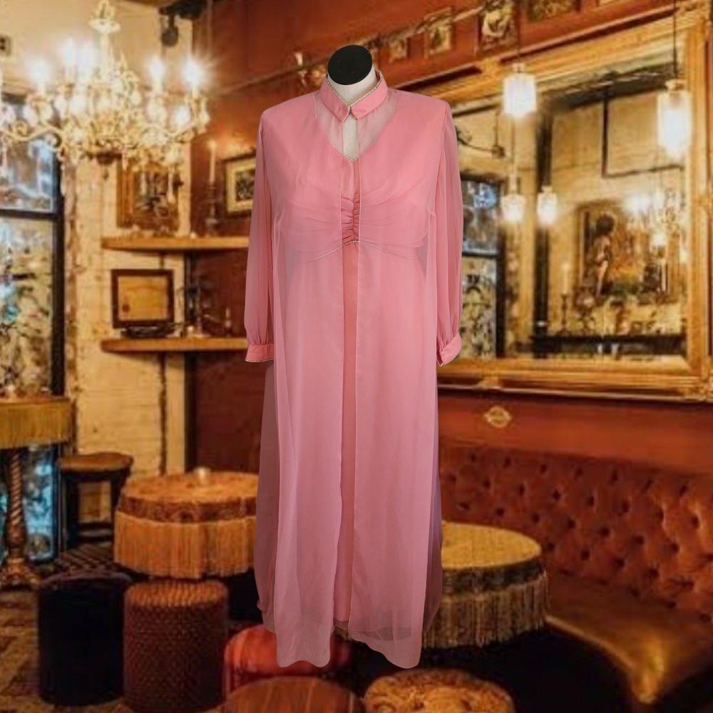 Vintage Evening Gown with Sheer Cover-up